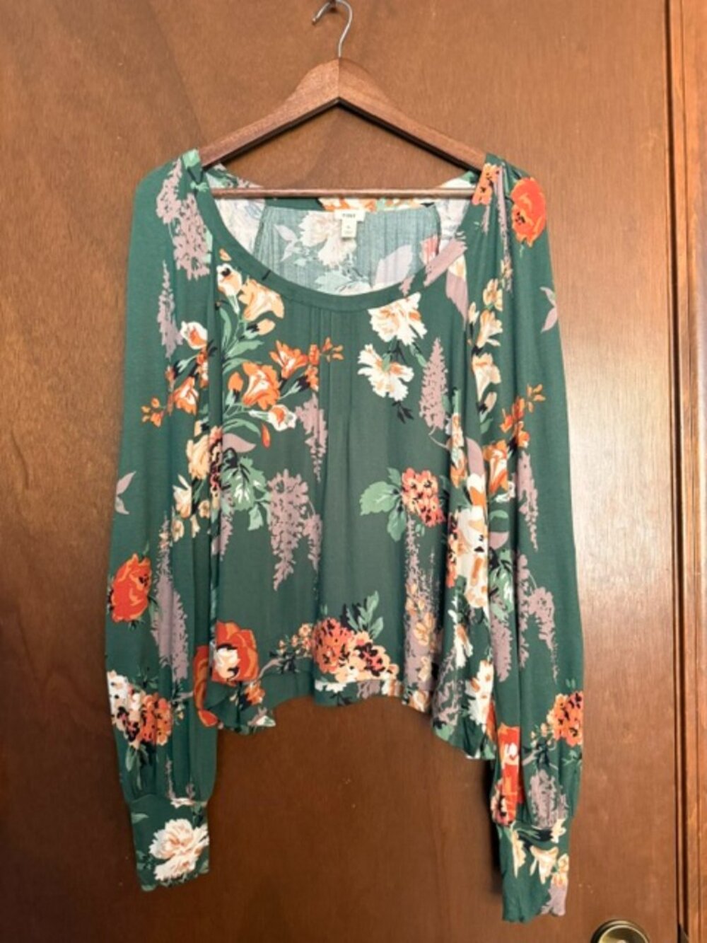 Anthropologie Tiny Long-Sleeve Scoop-Neck Raglan Top